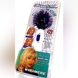💜WINDMERE💜 “AIR KURL*MI” ROUND HOT Air STYLING Curling DRYER Hair Brush WAND